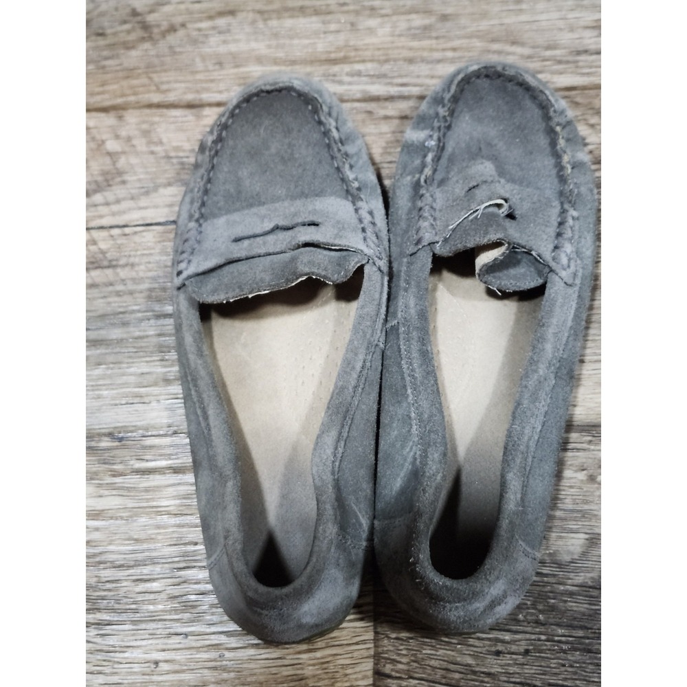 Suede Gray Womens Moccasins - Picture 8 of 8
